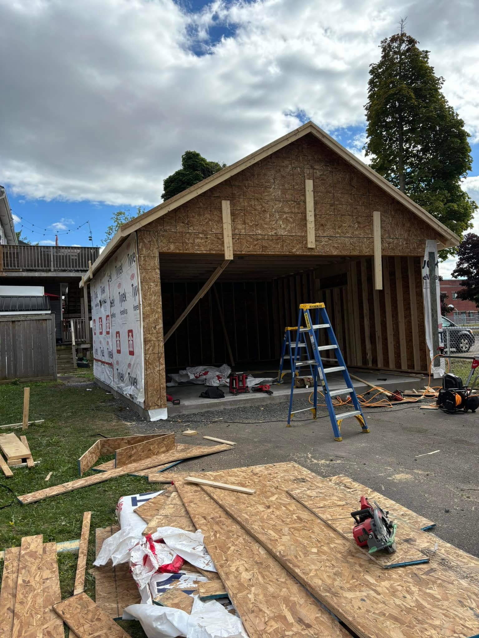 Garage addition under construction